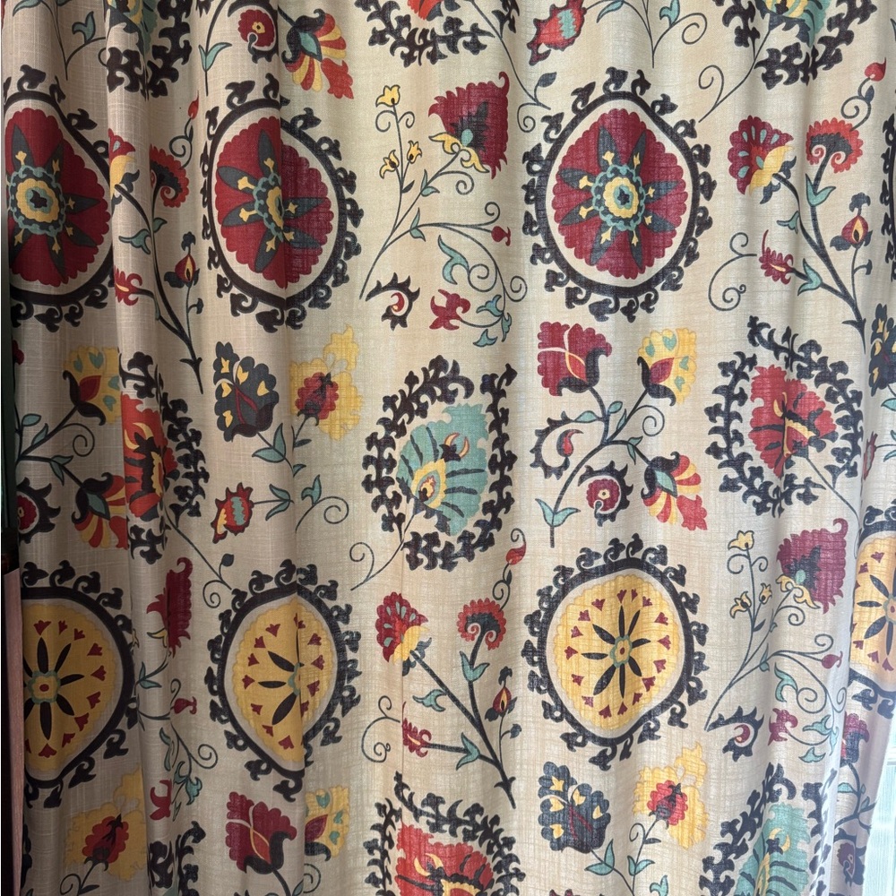 Cost Plus World Market Multicolor Floral Curtain